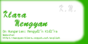 klara mengyan business card